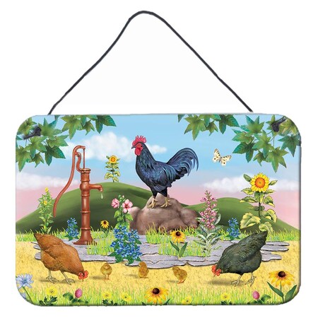 Carolines Treasures 8 x 12 in. Rooster & Water Pump Wall or Door Hanging Prints PRS4039DS812